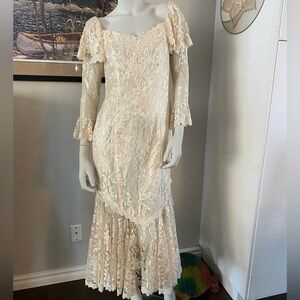 Vintage Lace Dress in Cream